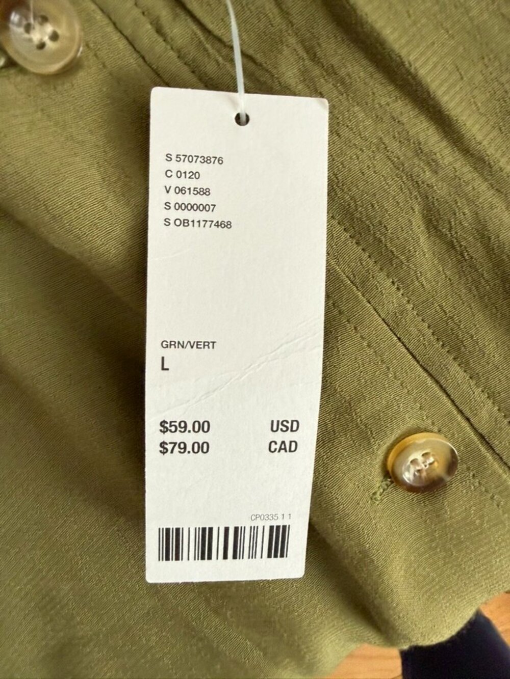 $79 Retail Urban Outfitters Olive Green Button Front Midi Skirt Linen Viscose - Picture 5 of 12